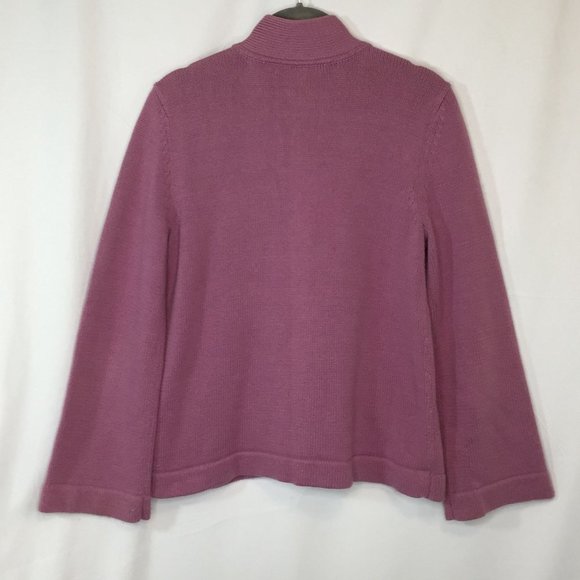 J Jill Cardigan Sweater Jacket Size XS Button-Up Orchid Lavender Pockets Collar - Picture 8 of 9